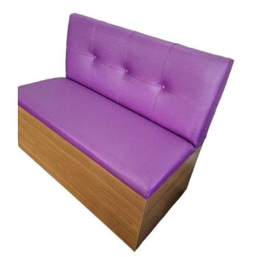 Imagem de Poltrona Booth Base Amadeirada 2 Lugares 1.10m Roxo - O REI DAS POLTRO