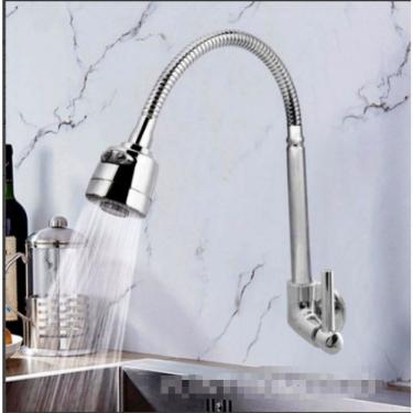 Imagem de Torneira de Cozinha Gourmet Parede e Bancada Aço Inoxidável e Plástico ABS com Bica Gir...