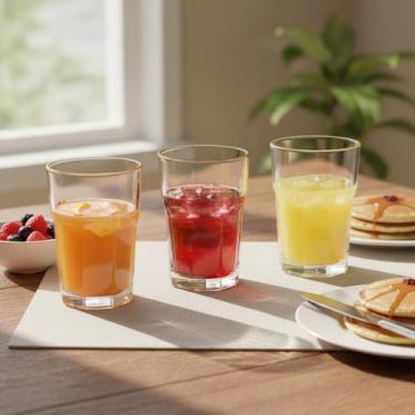 Imagem de Kit Jogo de Copos de Vidro Cocktail 350ml Transparente para Casa Escri