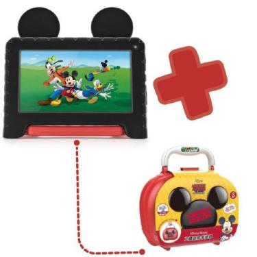 Imagem de Tablet Mickey 7 pol. 4GB RAM 64GB Android 13 + Case + Maleta Mickey Co