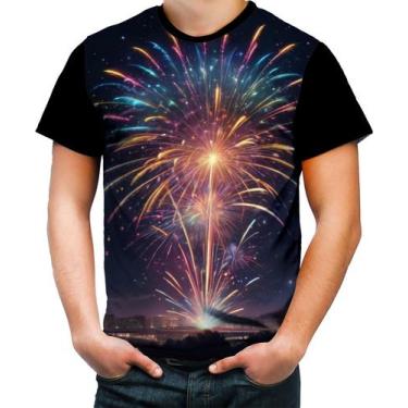 Imagem de Camiseta Colorida Fogos de Artifício Rojões Ano Novo 4 - Kasubeck Stor