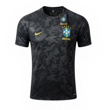 Imagem de Camiseta Esportiva Brasil Preto Dry Fit - Premium Fit Tee, Preto, M