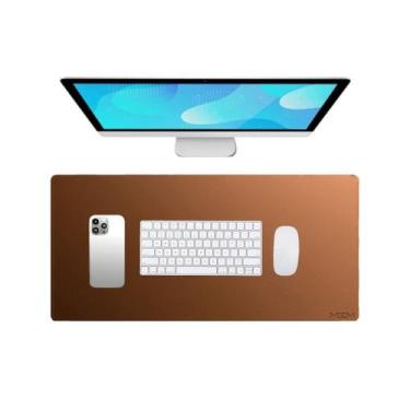 Imagem de Kit 5 Mouse Pad Grande 70x30cm Setup Gamer Jogos Sintético Slim Marrom