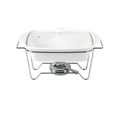 Imagem de Rechaud retangular Eleonora porcelana 2,8L com queimador -Fracalanza, 