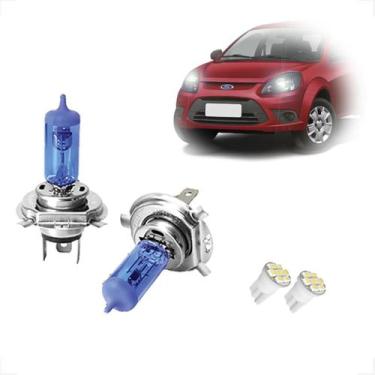 Imagem de Kit de Lâmpadas Halógena Super Branca Farol Alto e Baixo H4 para Ford 