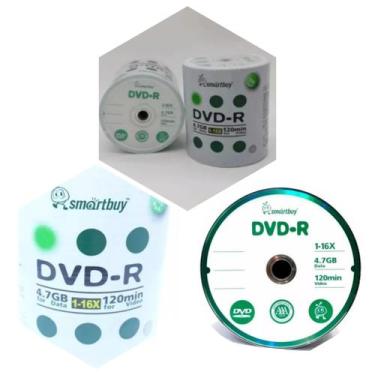 Imagem de 100 dvd-r smartbuy logo 4.7 gb 120 minutos 16x 
