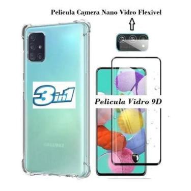 Imagem de Kit Capa Capinha + Pelicula Vidro 3d + Pelicula Câmera Para Samsung Ga