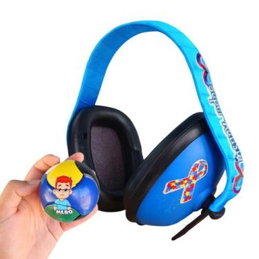 Imagem de Abafador sons Super Autistas Azul 12 DB arco Azul + Quebra-cabeça bola