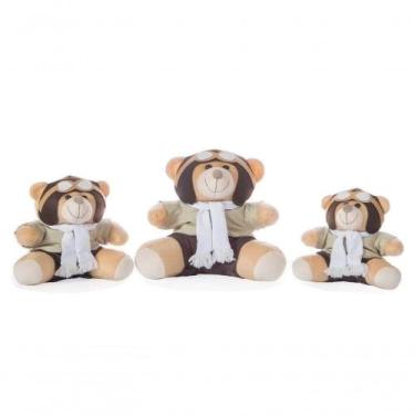 Imagem de Urso Pelúcia Aviador Branco 3 Un - SHOPPINGNET