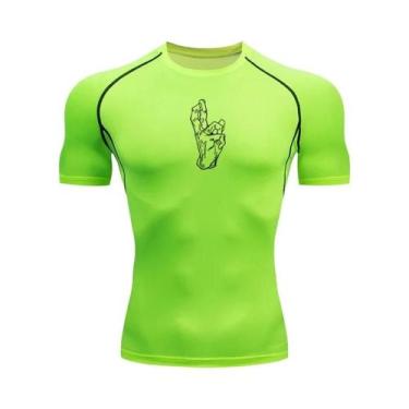 Imagem de Camiseta De Compressão Masculina De Secagem Rápida Para Academia, Mang