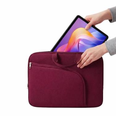 Imagem de Pasta Maleta Luva com Bolso p/ Tablet Xiaomi Redmi Pad 2 Vinho - DaiCa