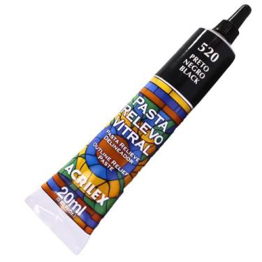 Imagem de Pasta Relevo Vitral 20ml Acrilex p/ Vidro Ceramica - Cor, 520-PRETO