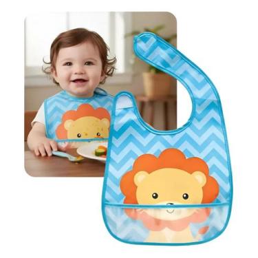 Imagem de Babador para Bebê Buba Impermeável Com Bolso Leão Macaco Unicórnio, Le