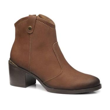 Imagem de Bota Coturno Feminina Pegada Texana Western Country Couro, Terracota, 