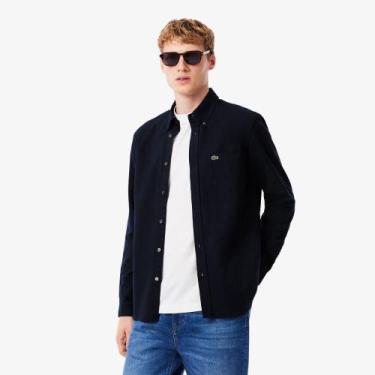 Imagem de Camisa Regular Fit em Oxford - LACOSTE, 40, Azul marinho