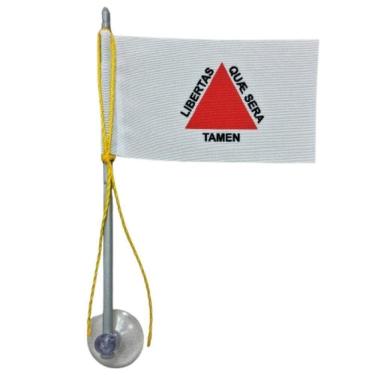 Imagem de Mini Bandeira com Ventosa Minas Gerais Poliéster Leve Branca para Vidro SP Bandeiras