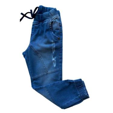 Imagem de Calça Infantil Masculina Jeans Jogger Dmenor, Jenas lavado, 4