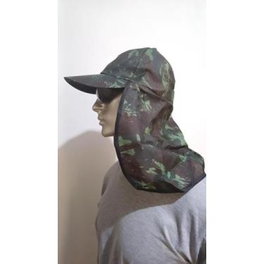 Imagem de Boné camuflado com proteção na nuca verde ou preto - Chapéus 2 irmãos,