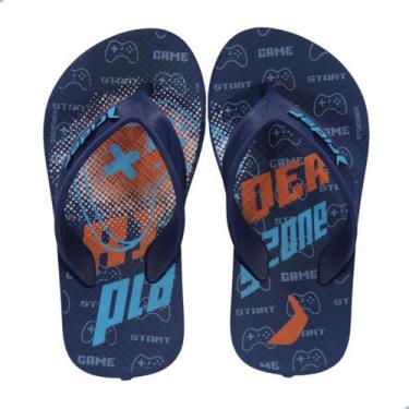 Imagem de Chinelo Infantil Rider Street Joy Azul, Al, Azul, Azul, Laranja, 29
