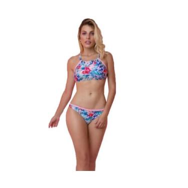 Imagem de Biquini Top Cropped Com Bojo Removível Estampado Flore Tamanho G - BRE