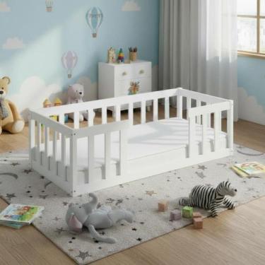 Imagem de Cama Montessoriana Com Colchão Infantil e Gradinha Madeirada - Repleta