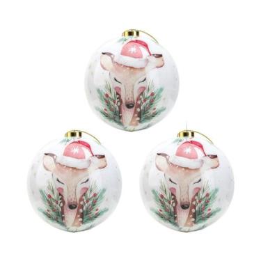 Imagem de Decorações Para Árvore De Natal De 8cm, Conjunto De 3 Peças, Bolas De 