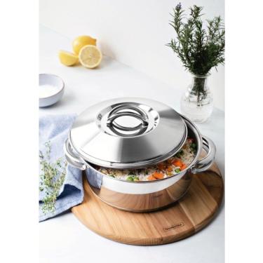 Imagem de Jogo de Caçarola Solar 4 Peças com Cozi Vapore Aço Inox Fundo Triplo Diversos Tamanhos Tramontina