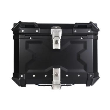 Imagem de Baú Moto Traseiro 45L Preto com Base Universal 45L-T-X Alumínio com Forro e Adesivos Refletivos Tronos