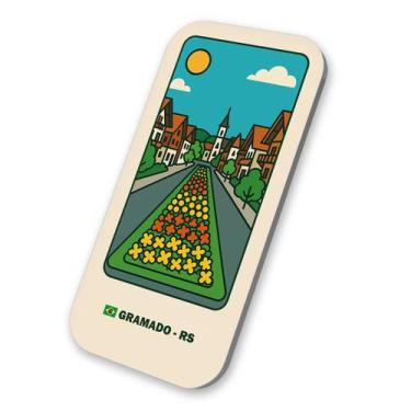 Imagem de Imã Geladeira Souvenir Gramado- RS Brasil 3x6cm De Metal - M-Planner