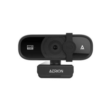 Imagem de Web cam usb full hd 1080p visus 100 com microfone aerion web100 preto