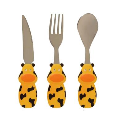 Imagem de Conjunto de Talheres Infantil Animado A5 3 Peças Aço Inox com Cabo Plástico Dolce Home