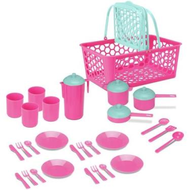 Imagem de Brincando de Casinha Cesta Leva Papinha 28 Peças