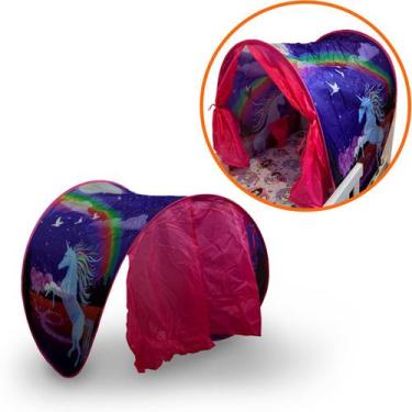 Imagem de Barraca Cabana Formato em Arco Rosa de Unicórnio Para Montar Em Cama I