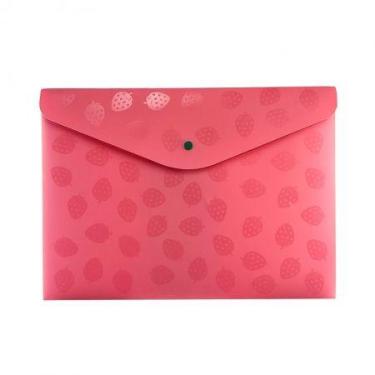 Imagem de Envelope plástico com botão A4 Aromas Morango 0015.02 - Dello