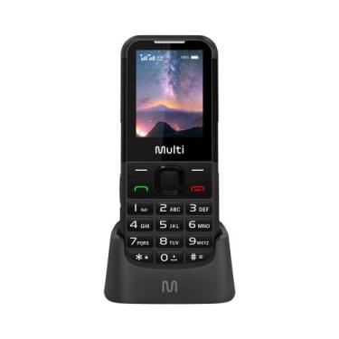 Imagem de Celular Multi Vita 4G Preto com Base Carregadora, números grandes, bot