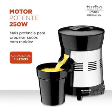 Imagem de Extrator de Frutas Mondial Turbo Premium Preto 250W Bivolt, Preto, Biv