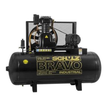 Imagem de Compressor de Ar Schulz Bravo CSL 20BR/200L 5HP 20 Pés 175 PSI Trifási