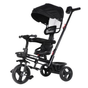 Imagem de Triciclo Com Empurrador Confort Preto Peso suportado : 25kg - UNITOYS