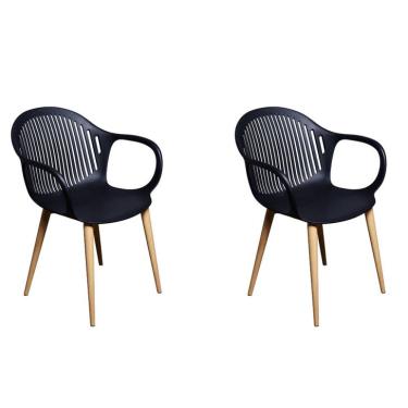 Imagem de Conjunto com 2 Cadeiras Hilary Preto