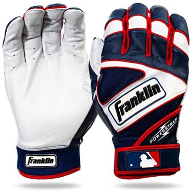Imagem de Franklin Sports Luvas de Rebatedor MLB Powerstrap pérola/azul marinho/vermelho – adulto pequeno