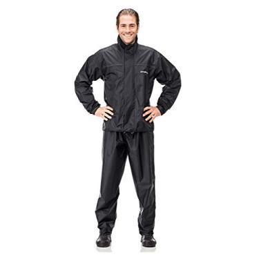 Imagem de Capa de Chuva Nylon com Gola Unissex Motoqueiro Pantaneiro Resintente flexivel Impermeável Maleável Leve G