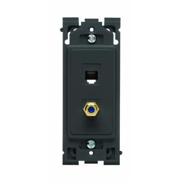 Imagem de Leviton RE640-2OB Renu QuickPort para telefone/TV inserção, ônix preto