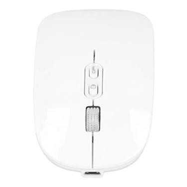 Imagem de Mouse para jogos, mouse sem fio 3 níveis DPI 3 níveis ajustável com cabo receptor de dados para desktop para computadores portáteis (branco)