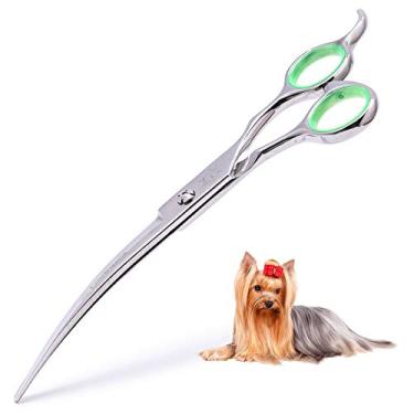 Imagem de LovinPet – Tesoura profissional para cuidados com cães e gatos, com ponta redonda, aço inoxidável, lâmina forte e afiada, conjunto de ferramentas retas para corte curvo