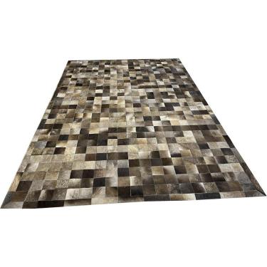 Imagem de Tapete De Couro Cinza Natural Escuro 2,00X3,00 C/B Pç10X10