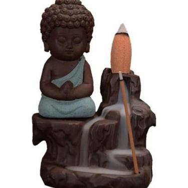 Imagem de Incensário Buda Rocha Cascata Fumaça Invertida +10 Incensos