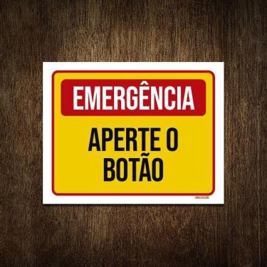 Imagem de Placa De Sinalização - Emergência Aperte O Botão 18X23
