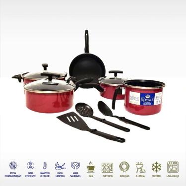 Imagem de Jogo De Panelas 8 Peças Cerâmica Indução Cooktop Lenha 