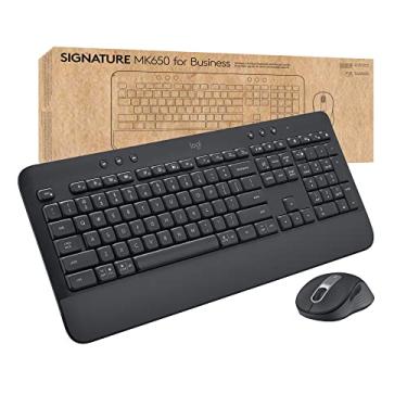 Imagem de Logitech Combo Signature MK650 para negócios, mouse e teclado sem fio, Logi Bolt, Bluetooth, SmartWheel, certificado globalmente, Windows/Mac/Chrome/Linux - grafite, 920-010909, One Size