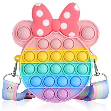 Imagem de Bolsa de ombro GKPLY Pop Push It Purse Fidget Toy para Meninas, Bolha Crossbody Bag para Material Escolar Infantil, Popper Bolsas Carteira Brinquedos Sensoriais Fidget Puppets Game para alivia